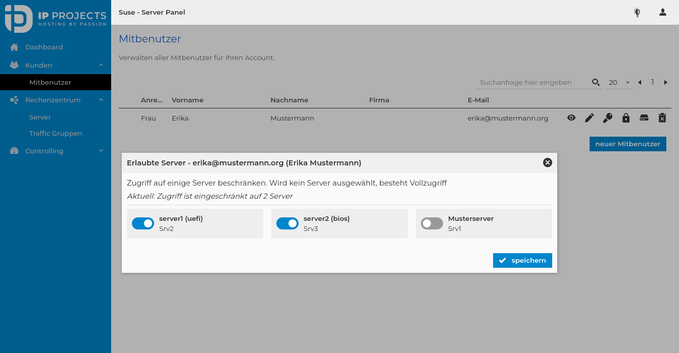 Serververwaltung - Mitbenutzer